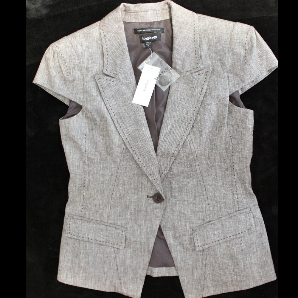 BEBE Grey Short Sleeve Work Suit NWT
